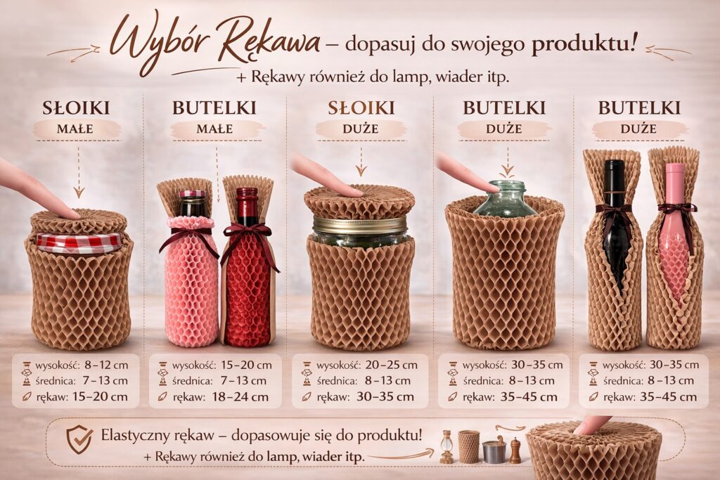 Dobór papierowego rękawa honeycomb do słoików i butelek