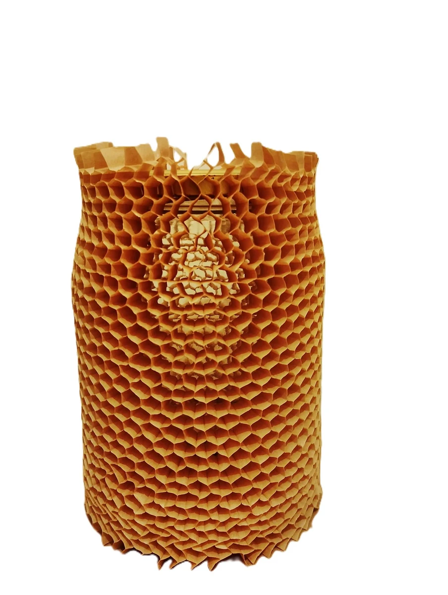 Rękaw papierowy 24 cm 50 g/m² do słoików i małych butelek – oczko 8 mm – ekologiczne pakowanie bez plastiku Rękaw papierowy honeycomb 24 cm do ochrony słoików i szklanych opakowań